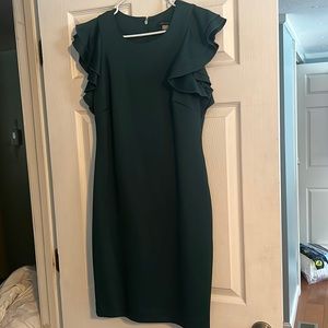 Tommy Hilfiger Dark Green Ruffle Sleeve Dress Size 10